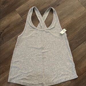 Aerie Gray Racerback Tank Top with Crossed Straps